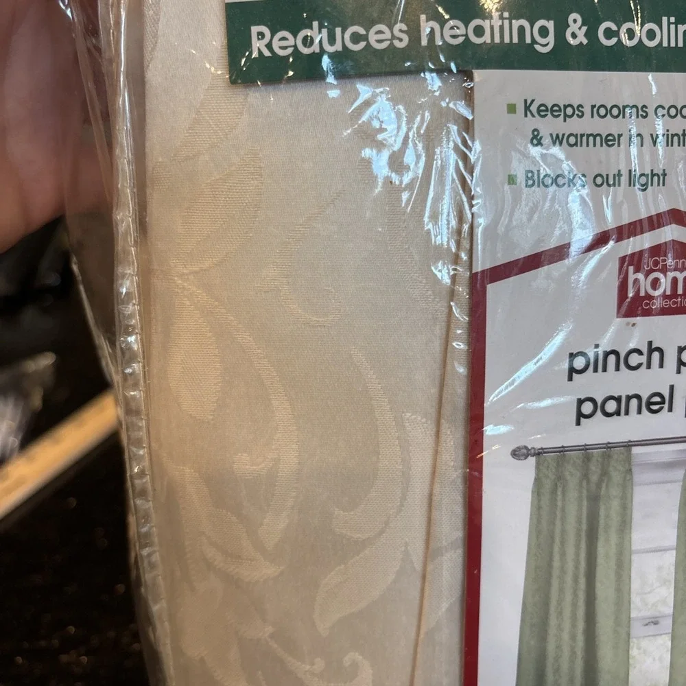 Vtg JC Penny Home Collection Deanna Pinch Pleat Ivory Panel Pair Curtain 75